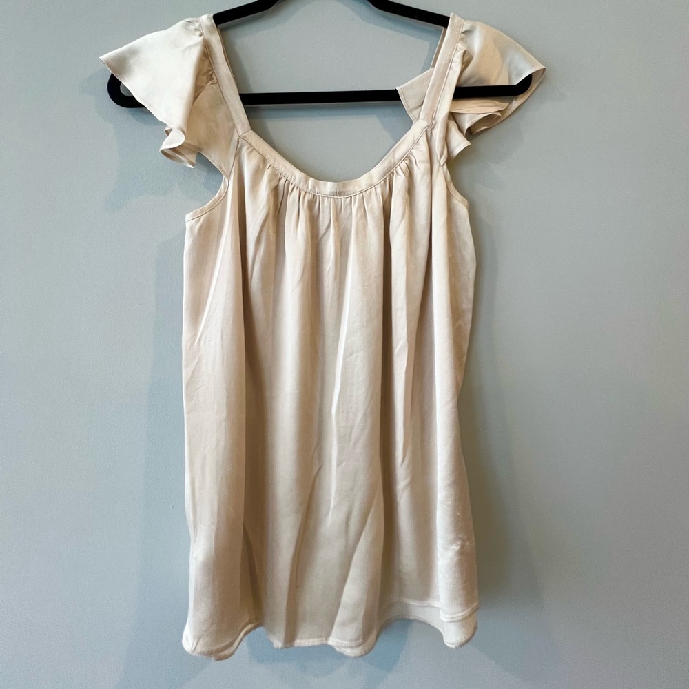 rebecca taylor flutter silk camisole || light gold